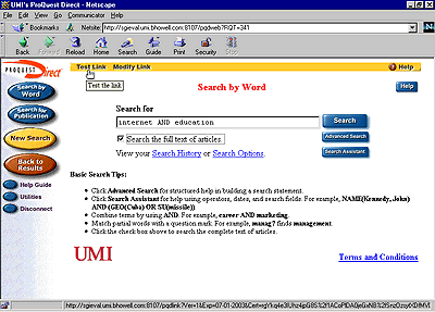 ProQuest Direct with SiteBuilder enabled